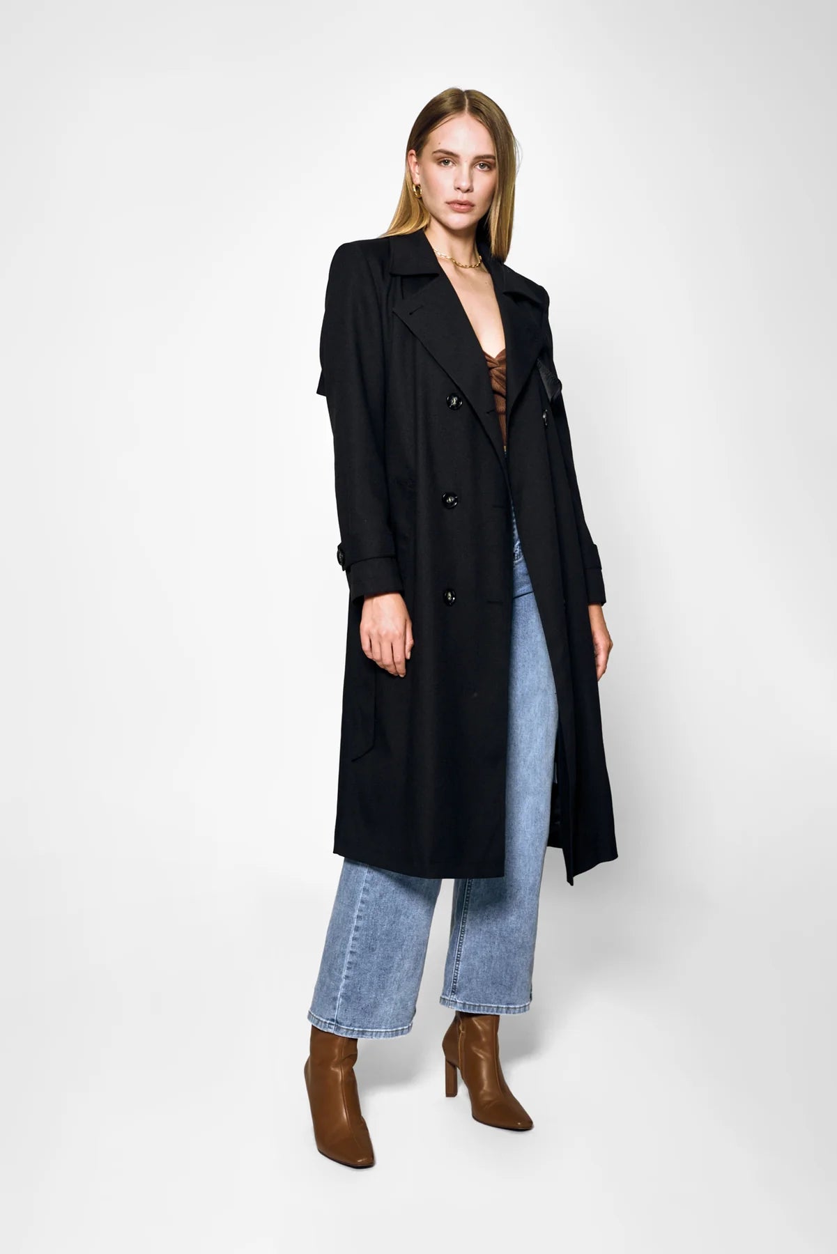 AUDREY TRENCH COAT - BLACK