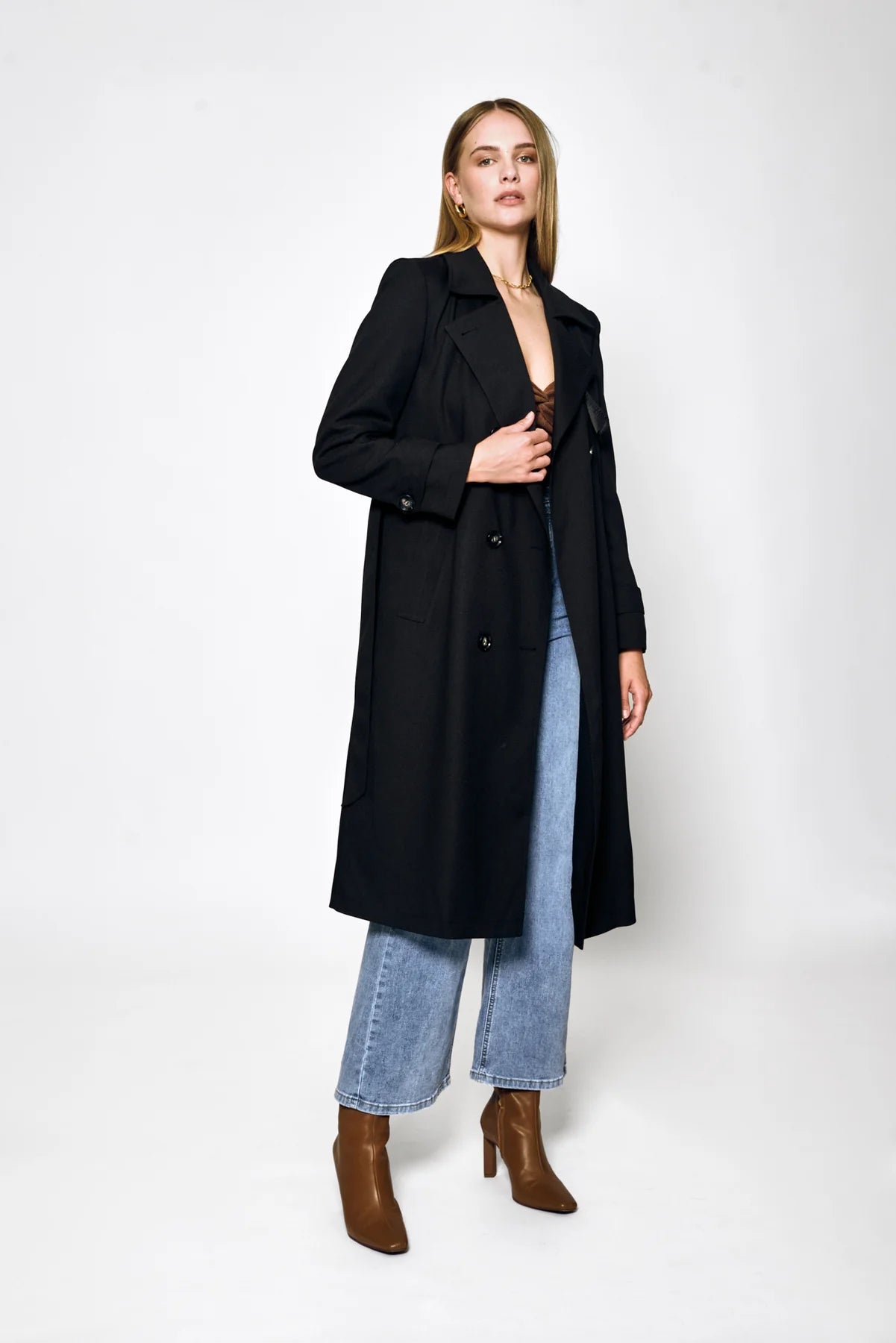 AUDREY TRENCH COAT - BLACK