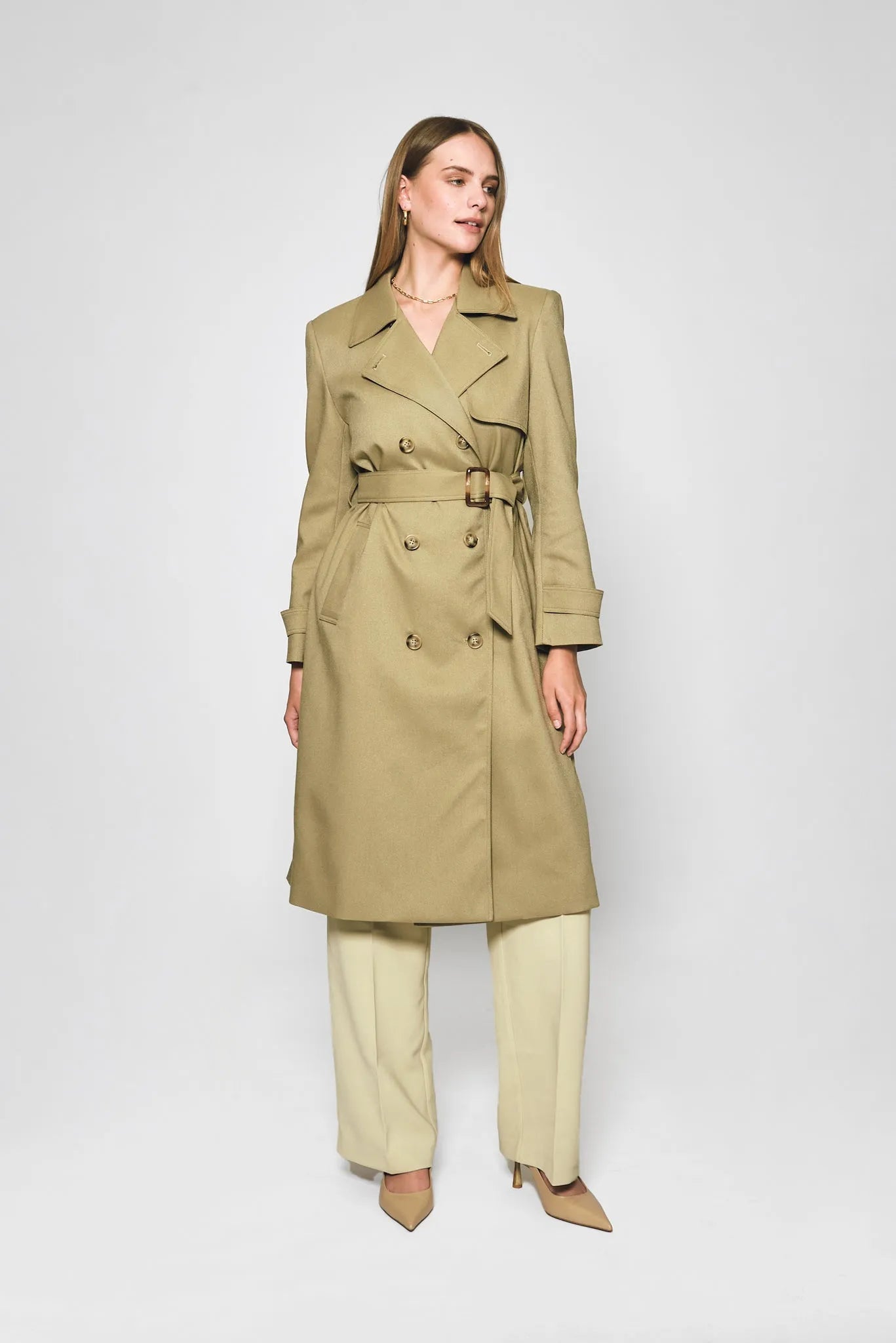 AUDREY TRENCH COAT - OLIVE