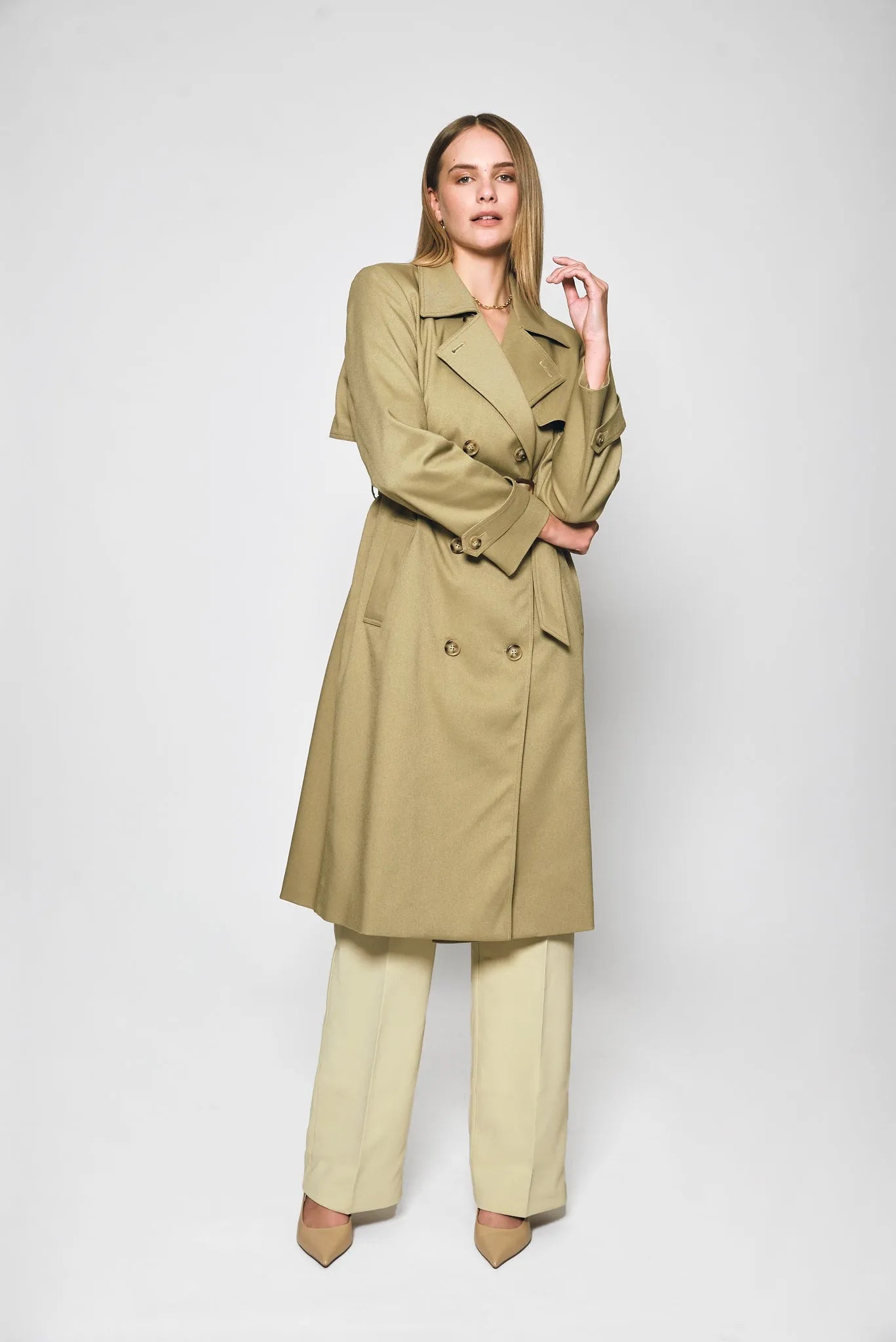 AUDREY TRENCH COAT - OLIVE