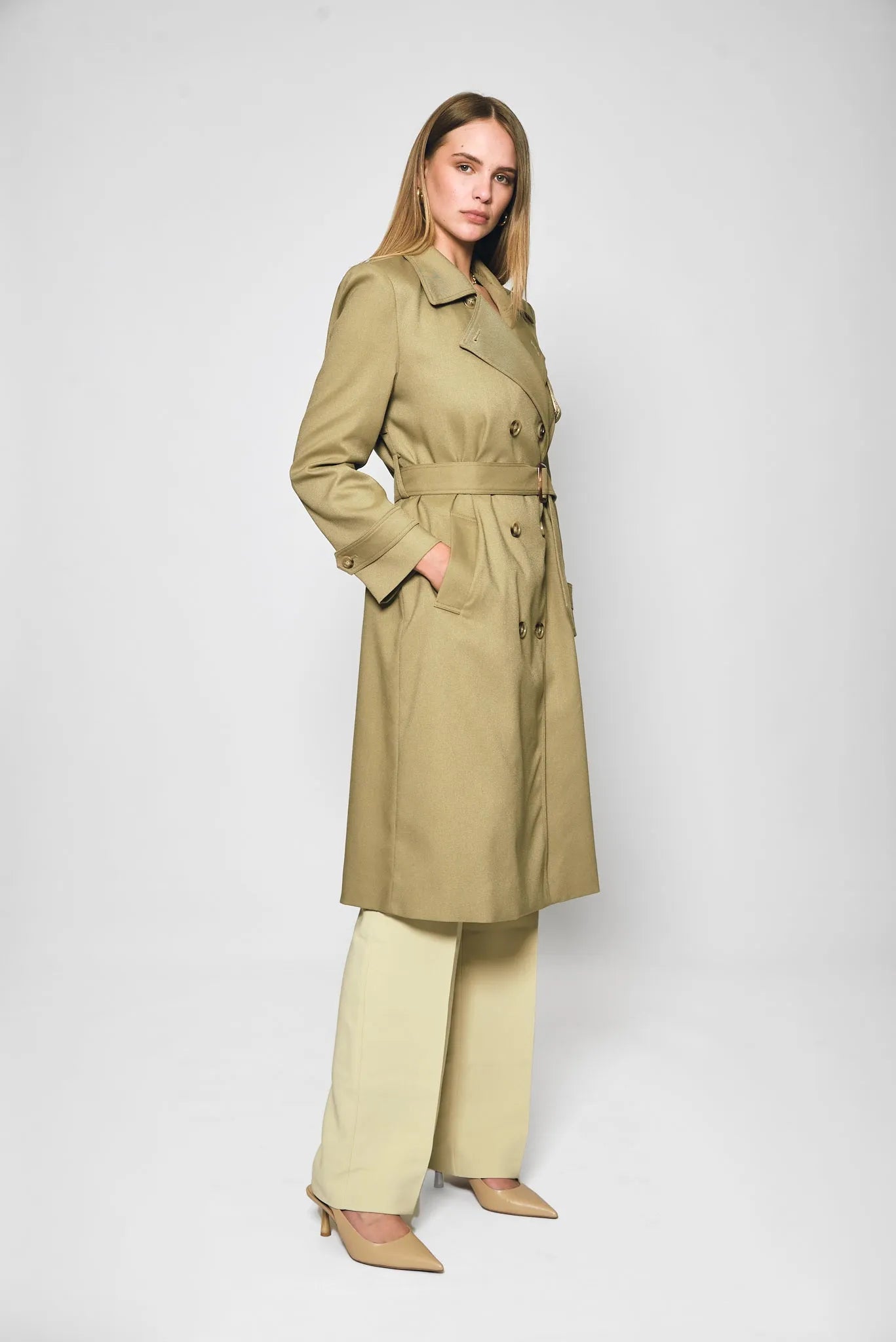 AUDREY TRENCH COAT - OLIVE